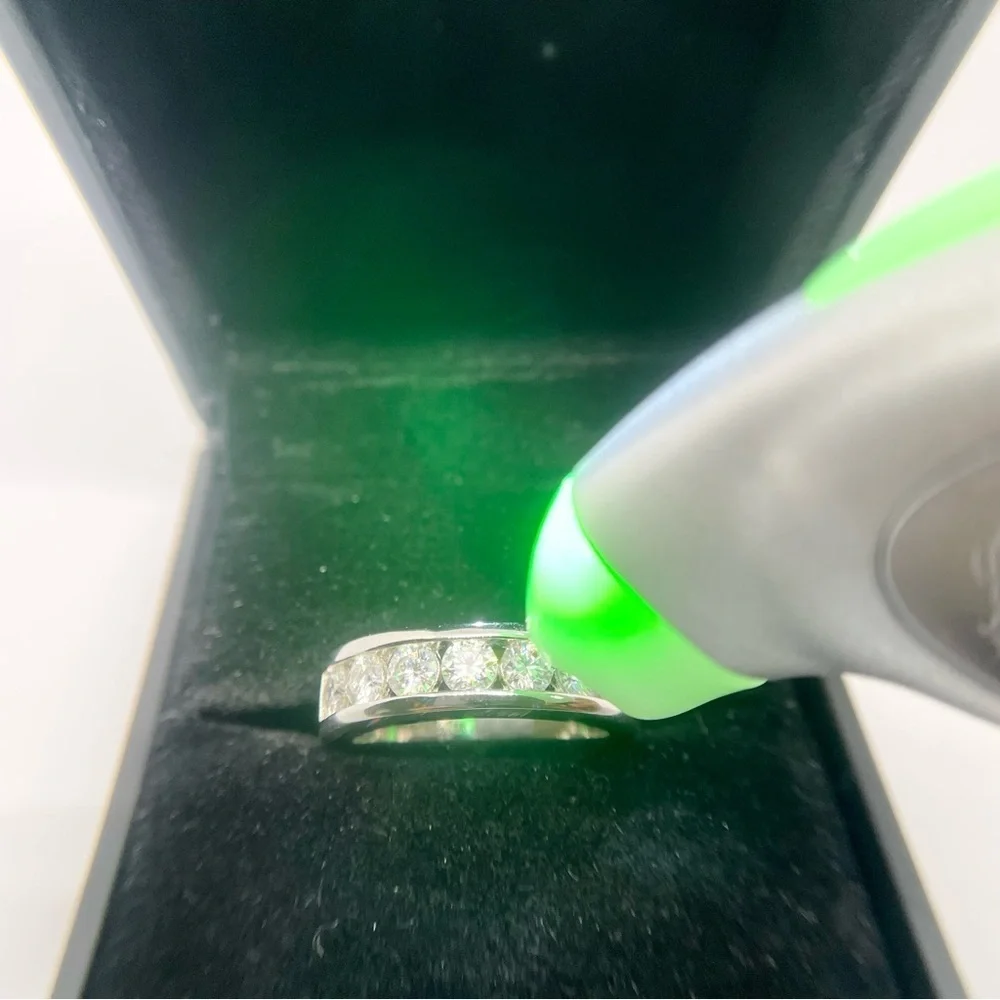 Mens Moissanite Ring Anniversary Wedding Band 925 18K GRA Certified Eternity